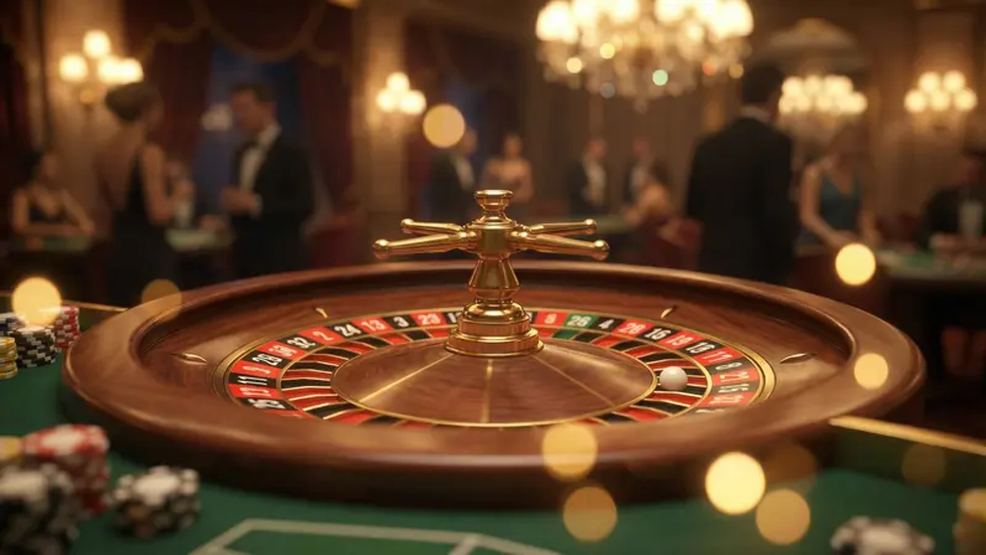 Rueda de ruleta clásica con números rojos y negros